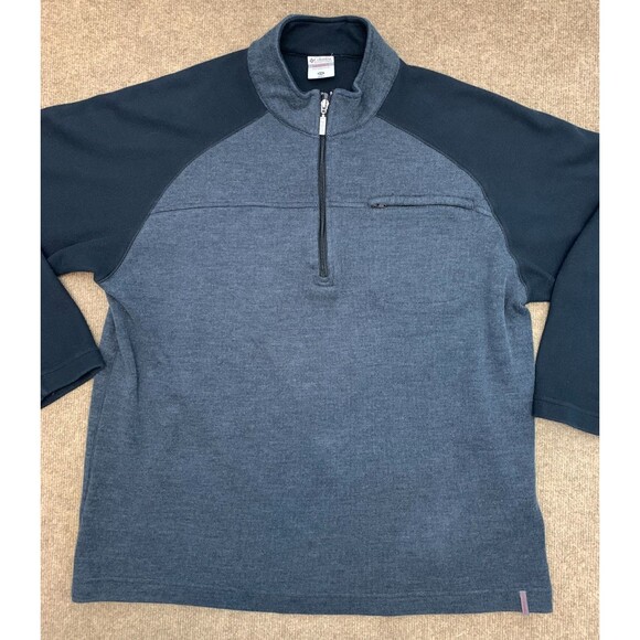 Vintage Columbia Vertex Sweater Mens XXL Long Raglan Sleeve 1/4-Zip Lined - Picture 1 of 8